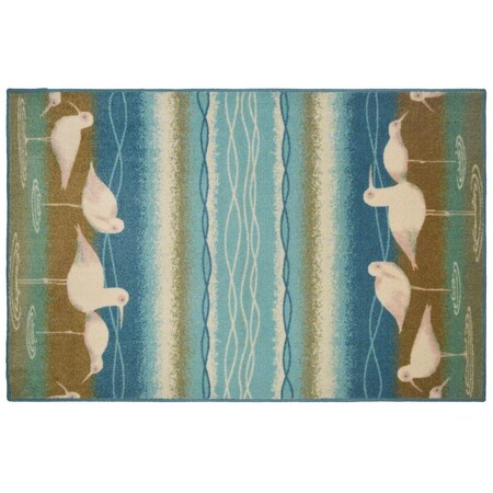 Sleep Ez Seaside Wading Seagulls Area Rug SL3083069